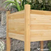 Outsunny Pat de Gradina Inaltat din Lemn 115x55x80cm cu Orificii de Scurgere pentru Legume Flori | Aosom Romania