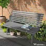 Outsunny Bancă pentru Grădină, Banca de Exterior pentru Terasă cu Șezut și Spătar cu Lamele, 123x67x79 cm, Verde | Aosom Romania 