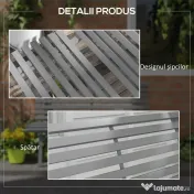 Outsunny Bancă pentru Grădină, Banca de Exterior pentru Terasă cu Șezut și Spătar cu Lamele, 123x67x79 cm, Verde | Aosom Romania 