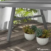 Outsunny Bancă pentru Grădină, Banca de Exterior pentru Terasă cu Șezut și Spătar cu Lamele, 123x67x79 cm, Verde | Aosom Romania 