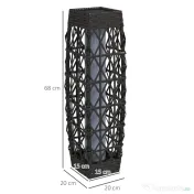 Outsunny Lampă Solară de Grădină cu Iluminare LED și Aprindere Automată, 20x20x68 cm, Gri | Aosom Romania 