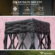 Outsunny Lampă Solară de Grădină cu Iluminare LED și Aprindere Automată, 20x20x68 cm, Gri | Aosom Romania 