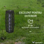 Outsunny Lampă Solară de Grădină cu Iluminare LED și Aprindere Automată, 20x20x68 cm, Gri | Aosom Romania 