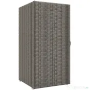Outsunny Dulap de Depozitare din Ratan PE cu Usa pentru Exterior, Dulap de Depozitare Accesorii Independent Impermeabil, Gri | Aosom Romania 