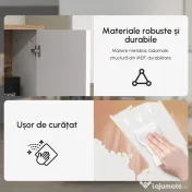 HOMCOM Dulap de Depozitare Inalt de 180cm cu Rafturi de Depozitare, in Stil Modern cu Usi si Sertare pentru Camera de Zi, Alb 
