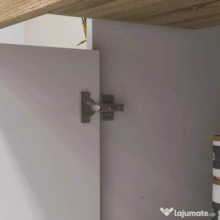 HOMCOM Dulap de Depozitare Inalt de 180cm cu Rafturi de Depozitare, in Stil Modern cu Usi si Sertare pentru Camera de Zi, Alb