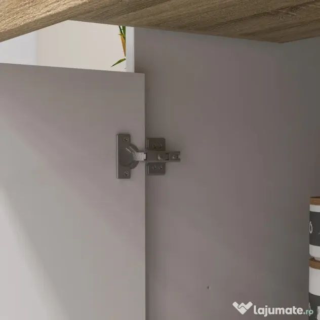 HOMCOM Dulap de Depozitare Inalt de 180cm cu Rafturi de Depozitare, in Stil Modern cu Usi si Sertare pentru Camera de Zi, Alb