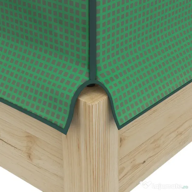 Outsunny Patură înălțată pentru grădină cu acoperire din PE verde și structură din lemn, 80x60x165cm