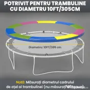SPORTNOW Husa de 10FT pentru Arcuri de Trambulina, Saltea de Siguranta de Rezerva pentru Trambulina 