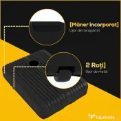 Outsunny Bază pentru Umbrelă din Plastic cu Consolă cu 2 Roți și Mâner, 80x60x19 cm, Negru | Aosom Romania