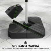 Outsunny Set de 4 Greutăţi pentru Umbrelă din HDPE cu Efect de Lemn, 80x80x13 cm, Negru | Aosom Romania 
