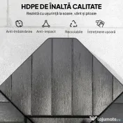 Outsunny Set de 4 Greutăţi pentru Umbrelă din HDPE cu Efect de Lemn, 80x80x13 cm, Negru | Aosom Romania 