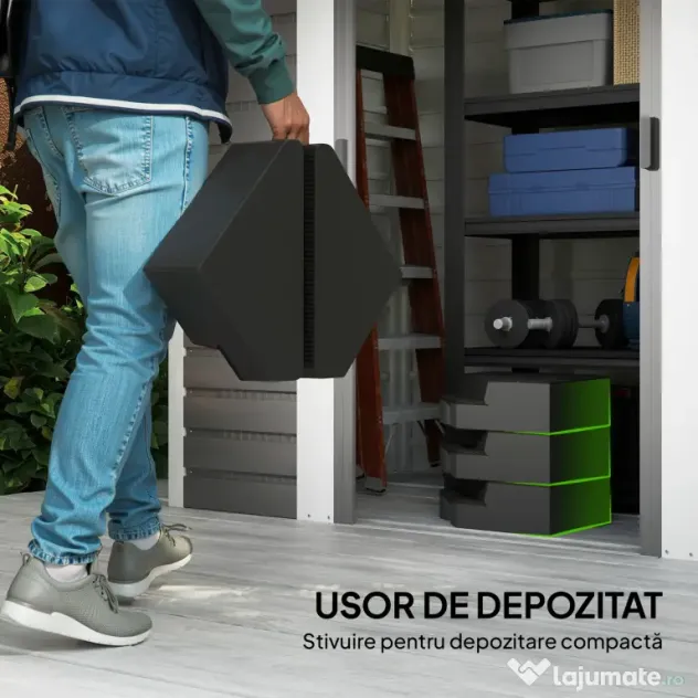 Outsunny Set de 4 Greutăţi pentru Umbrelă din HDPE cu Efect de Lemn, 80x80x13 cm, Negru | Aosom Romania