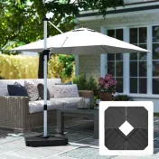 Outsunny Set de 4 Greutăţi pentru Umbrelă din HDPE cu Efect de Lemn, 80x80x13 cm, Negru | Aosom Romania 
