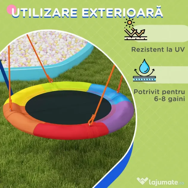 Outsunny Set de leagan pentru gradina, Multicolor