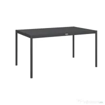 Outsunny Masă de Grădină cu Lamele, Dimensiuni 145x90 cm, Masă de Dining pentru 6 Persoane, Rectangulară, din Aluminiu și Oțel, pentru Curte, Terasă, Balcon și Exterior, Gri Închis