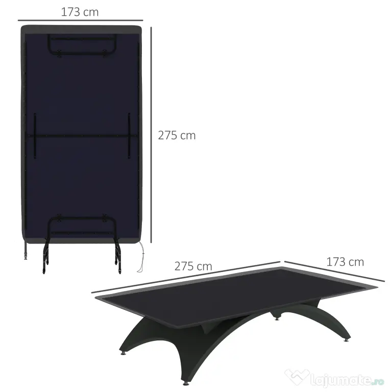 SPORTNOW Husă Protecție Masa Ping-Pong 2.8m x 1.5m, Rezistentă la Apă/UV, pentru Mese Pliabile/Fixe | Aosom Romania
