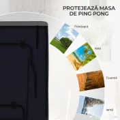 SPORTNOW Husă Protecție Masa Ping-Pong 2.8m x 1.5m, Rezistentă la Apă/UV, pentru Mese Pliabile/Fixe | Aosom Romania 