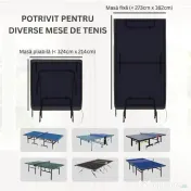 SPORTNOW Husă Protecție Masa Ping-Pong 2.8m x 1.5m, Rezistentă la Apă/UV, pentru Mese Pliabile/Fixe | Aosom Romania 