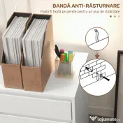 HOMCOM Comodă de Birou cu 4 Sertare și Roți pentru Studiu 46x40x65 cm Alb | Aosom Romania 