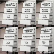 HOMCOM Comodă de Birou cu 4 Sertare și Roți pentru Studiu 46x40x65 cm Alb | Aosom Romania 
