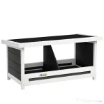PawHut Cuibar pentru Găini cu 2 Zone, Bază Înălțată și Acoperiș din Bitum, 66x37x34 cm, Gri | Aosom Romania