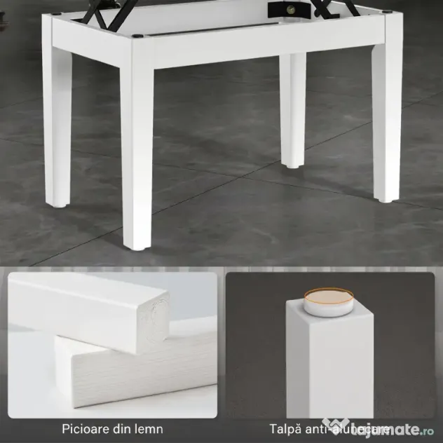 Scaun de Pian HOMCOM Reglabil cu Compartiment de Depozitare și Scaun Imbunătățit, 54.5x33x48-58 cm, Alb | Aosom Romania
