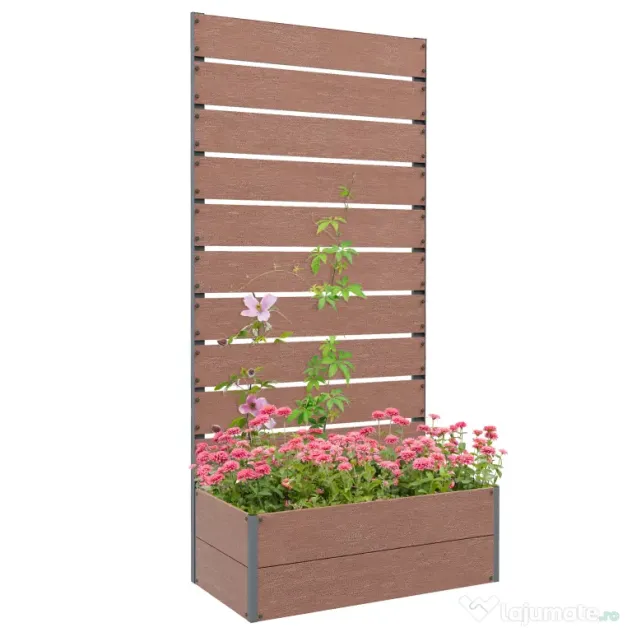 Outsunny Ghiveci de Gradina cu Spalier pentru Plante Cataratoare, Vita de Vie, Flori, Pat Independent Ridicat pentru Gradina, de Exterior