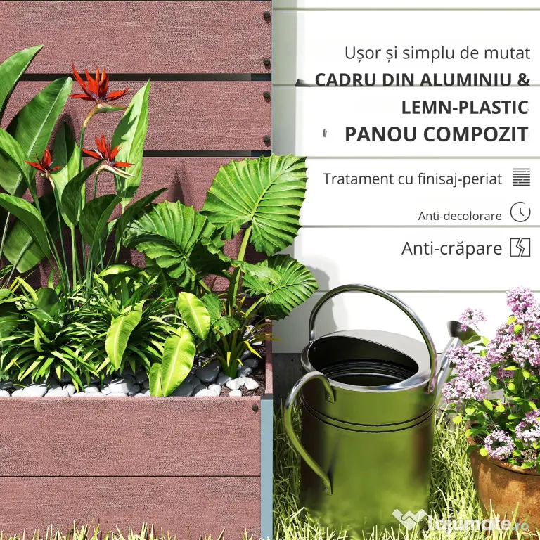 Outsunny Ghiveci de Gradina cu Spalier pentru Plante Cataratoare, Vita de Vie, Flori, Pat Independent Ridicat pentru Gradina, de Exterior