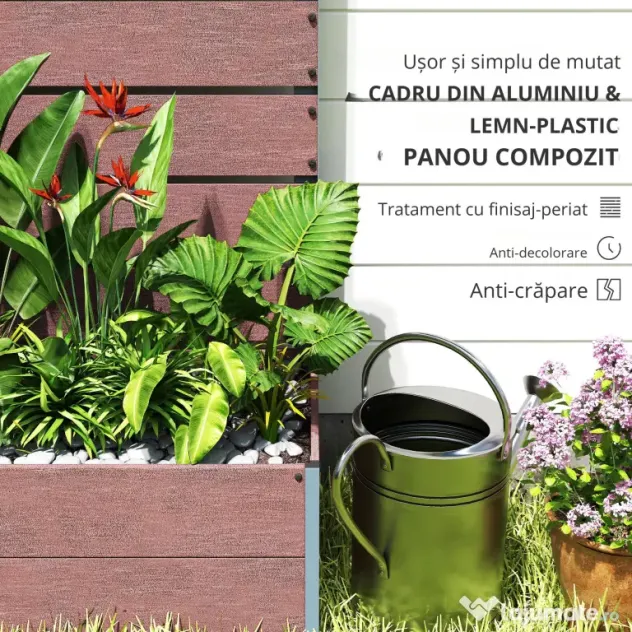 Outsunny Ghiveci de Gradina cu Spalier pentru Plante Cataratoare, Vita de Vie, Flori, Pat Independent Ridicat pentru Gradina, de Exterior