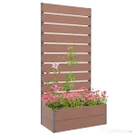 Outsunny Ghiveci de Gradina cu Spalier pentru Plante Caţaratoare, Viţa de Vie, Flori, Pat Independent Ridicat