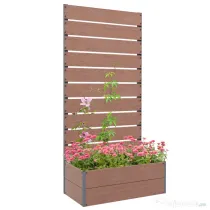 Outsunny Ghiveci de Gradina cu Spalier pentru Plante Caţaratoare, Viţa de Vie, Flori, Pat Independent Ridicat