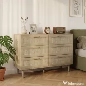 HOMCOM Comodă cu 6 sertare, sertar de depozitare înalt | Aosom Romania 