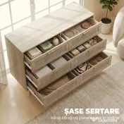 HOMCOM Comodă cu 6 sertare, sertar de depozitare înalt | Aosom Romania 