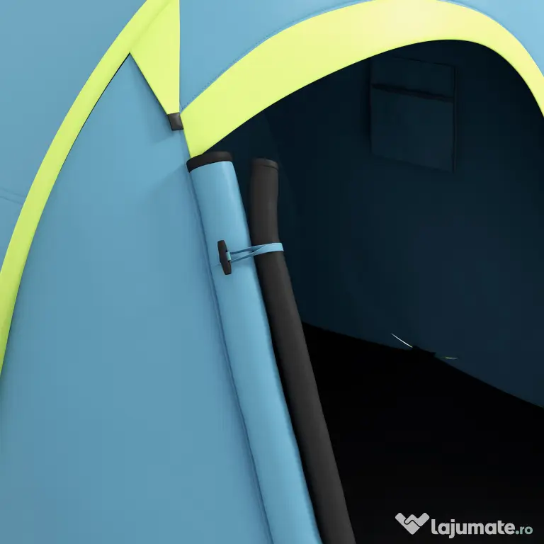 Outsunny Cort Camping Impermeabil, Cort Pop-Up cu Accesorii și Geantă de Transport, 245x148x105 cm, Albastru | Aosom Romania