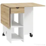 HOMCOM Masă de Dining Pliabilă cu Sertar și Rafturi, Masă Economică cu Extensii pentru Bucătărie, Sufragerie, Living, Stejar