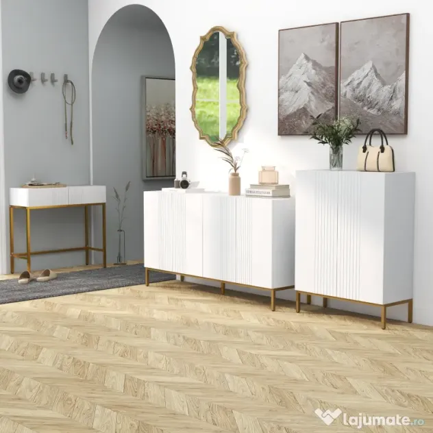 HOMCOM Dulap Îngust pentru Pantofi, Dulap Subțire pentru Depozitarea Pantofilor cu Rafturi Reglabile, 95x72x31.5 cm, Alb | Aosom Romania