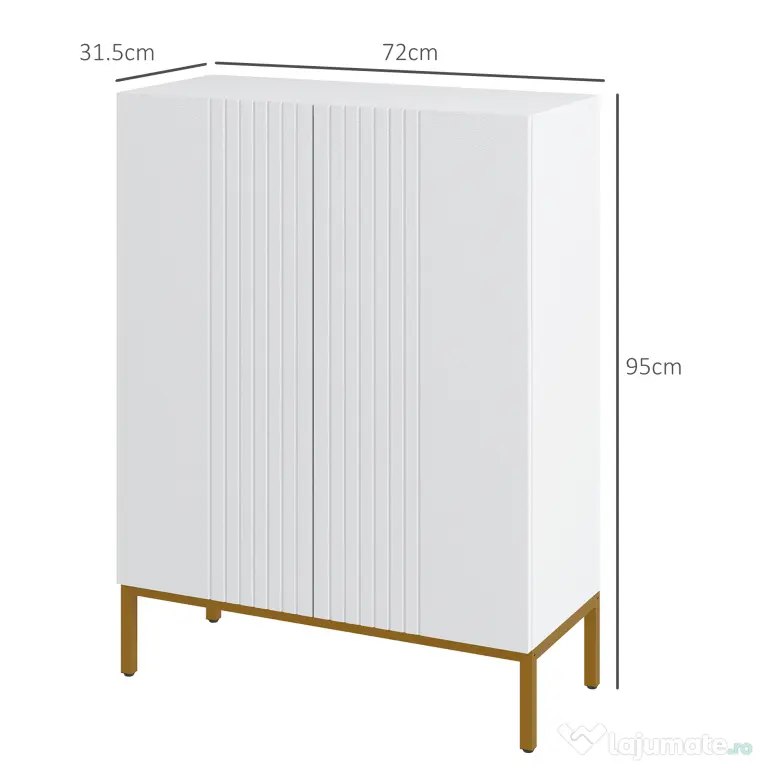 HOMCOM Dulap Îngust pentru Pantofi, Dulap Subțire pentru Depozitarea Pantofilor cu Rafturi Reglabile, 95x72x31.5 cm, Alb | Aosom Romania