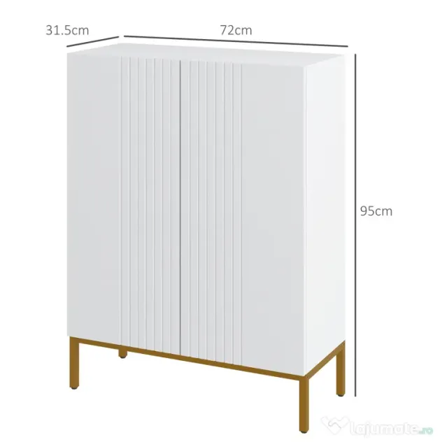 HOMCOM Dulap Îngust pentru Pantofi, Dulap Subțire pentru Depozitarea Pantofilor cu Rafturi Reglabile, 95x72x31.5 cm, Alb | Aosom Romania