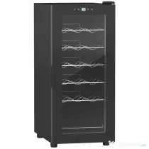 HOMCOM Frigider pentru Vinuri, Frigider de Vin cu Control al Temperaturii, Ecran Tactil Digital și Lumină LED, 18 Sticle, 34.5x45x78 cm, Negru