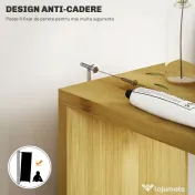 HOMCOM Dulap de Baie cu Rafturi Deschise, Dulap cu Spațiu de Depozitare și Uși Magnetice, 18x30x120 cm, Lemn Natural | Aosom Romania 