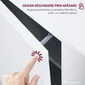 HOMCOM Bufet Modern cu 2 Dulapuri și 3 Rafturi din Lemn, 107x40x80 cm, Alb