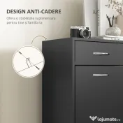HOMCOM Dulap pentru Pantofi Modern cu 2 Rafturi Regabile și 2 Sertare din Lemn Negru | Aosom Romania 