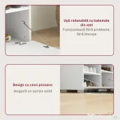 HOMCOM Set de Depozitare pentru Hol 4-în-1, Cuiere, Oglindă, Bancă pentru Încălțăminte cu Scaun, 85x35x49 cm, Alb | Aosom Romania 