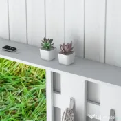 HOMCOM Set de Depozitare pentru Hol 4-în-1, Cuiere, Oglindă, Bancă pentru Încălțăminte cu Scaun, 85x35x49 cm, Alb | Aosom Romania 
