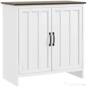 HOMCOM Bufet Modern pentru Bucătărie, Mobilier cu 2 Uși și Raft Reglabil din Lemn, 80x39,7x80 cm, Alb | Aosom Romania 