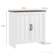 HOMCOM Bufet Modern pentru Bucătărie, Mobilier cu 2 Uși și Raft Reglabil din Lemn, 80x39,7x80 cm, Alb | Aosom Romania 