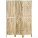 HOMCOM Separator de Cameră cu 3 Panouri, Ecran de Confidențialitate Pliabil Portabil pentru Interior din Lemn Masiv, Despărțitor de Perete, 120x170x1.6 cm, Natural