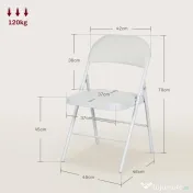 HOMCOM Set de 2 Scaune Pliabile, Scaune Moderne cu Perne din Poliester pentru Acasă și Birou, 45x46x78 cm, Alb | Aosom Romania 