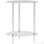 HOMCOM Masă Joasă Rotundă cu 2 Niveluri din Acrilic pentru Interior, Ø40x50 cm, Transparentă